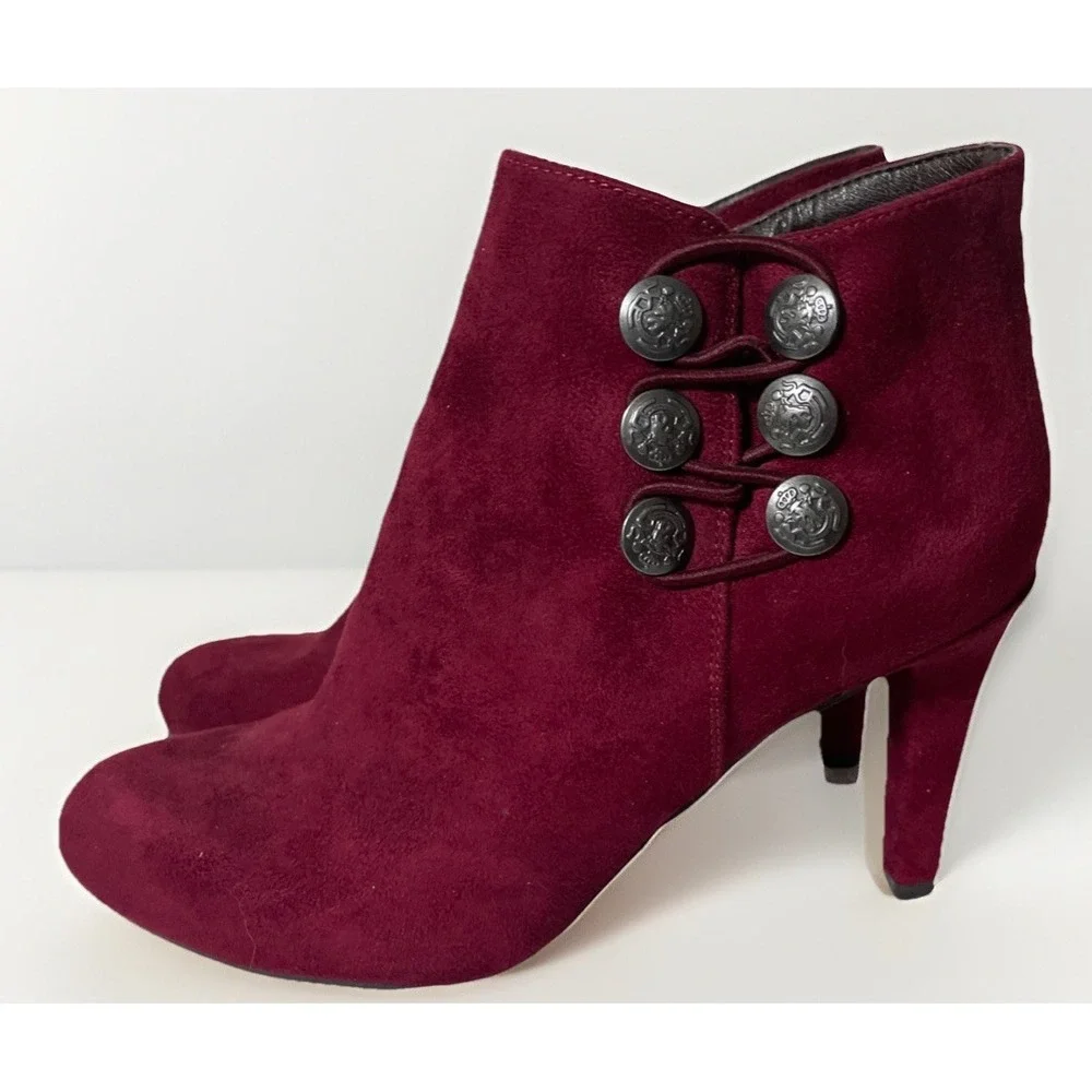 Rialto‎ Womens Cairo Fabric Closed Toe Ankle Fashion, Burgundy/Suedette Size 5 M